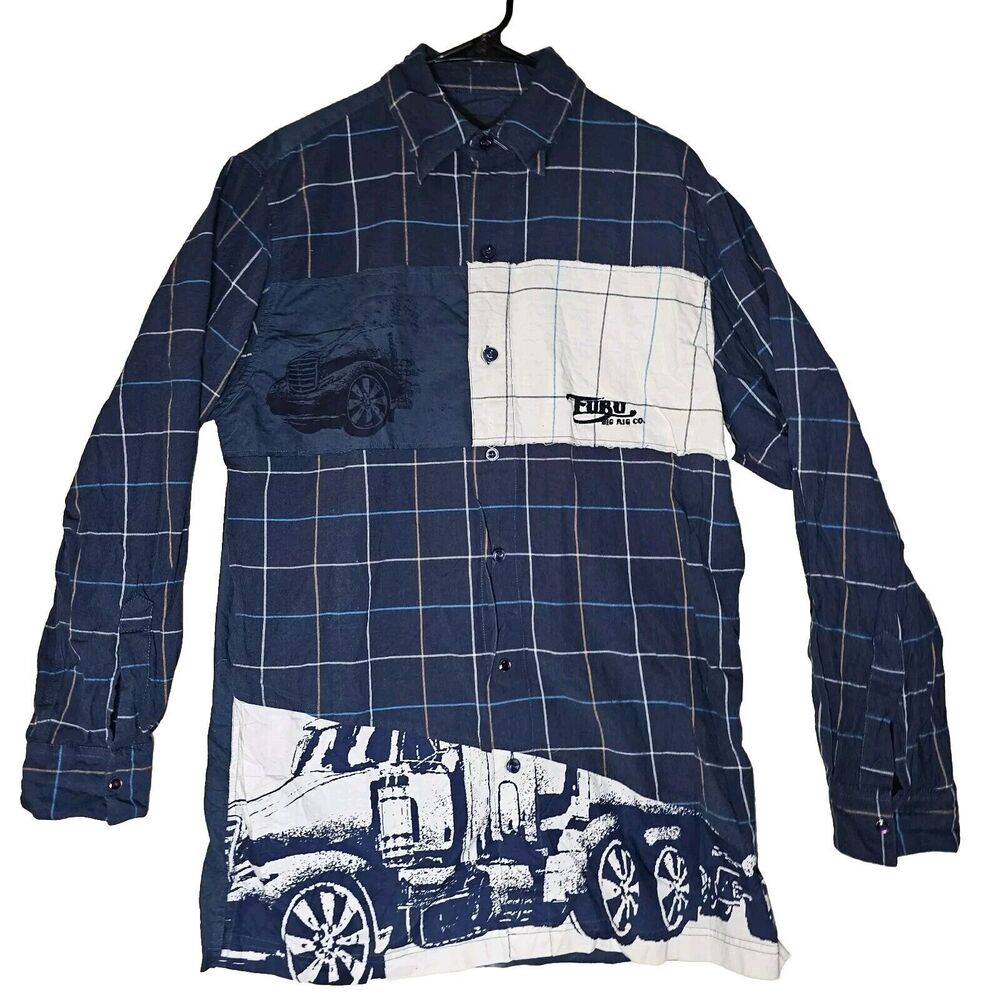 Fubu The Collection Long Sleeve Shirt Mens Size M Big Rig Co Button Up